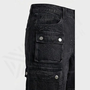 Jeans droits pour homme personnalisés style rétro délavé vintage avec broderie rivets sur les hanches – Collection été/hiver - Product Image 5