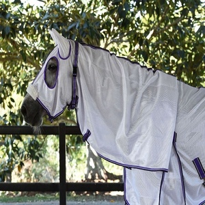 Hoja de caballo de malla de verano ecuestre magnético Alfombra híbrida personalizada Combo Capucha adjunta Todos los colores disponibles Fabricado India - Product Image 3