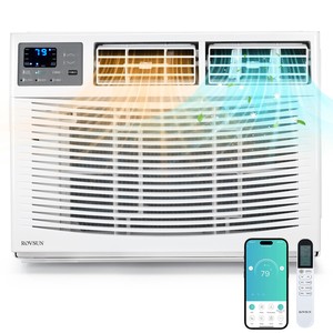 Climatiseur de fenêtre original 18000 BTU avec fonction chauffage et Wi-Fi, unité 4-en-1 pour 1 pièce, couverture de 93 m², contrôle par application, EER 10.5, haute efficacité énergétique - Product Image 1