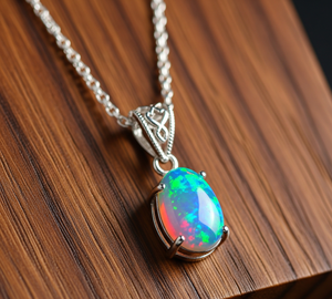 Pendentif en argent sterling 925 avec opale éthiopienne naturelle pierres de cristal de guérison dans le style bohème 18K cadeau pour le bouddhisme - Product Image 5