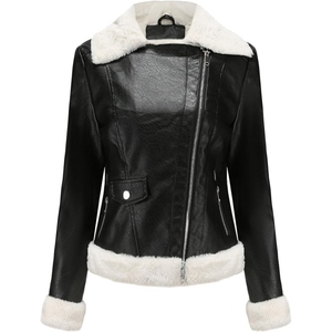 Veste d'hiver en cuir de mouton avec intérieur en véritable fourrure de chèvre, manteau en cuir chaud de luxe pour femmes - Product Image 4