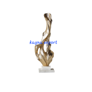 Escultura de metal de aluminio de estilo escandinavo de diseño único, Naturaleza muerta chapada en oro para decoración de oficina o sala de estar - Product Image 5