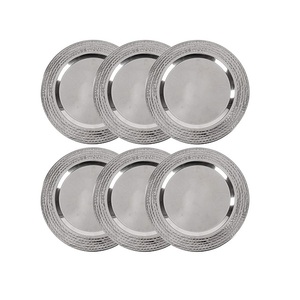 Assiettes de présentation rondes en métal doré à prix promotionnels pour la maison, les hôtels, les fêtes, les dîners et le service de table - Product Image 6