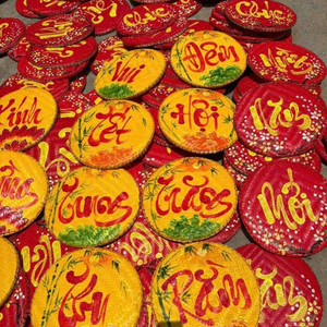 Plateau décoratif en rotin de bambou pour le salon et le bureau - Product Image 2