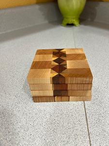 Rustic Handmade <b>Wooden</b> Bark Edge Coaster Set, Natural Tree <b>Slice</b> Stone Drink Pads for Events, Weddings and Country Decor - Product Image 2