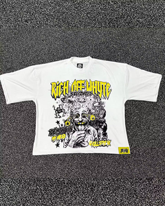 Pakistán hizo al por mayor clásico 100% algodón cuello redondo 3D Puff estampado camiseta blanca lisa de talla grande camisetas impresas para hombres - Product Image 4