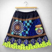Faldas Bordadas con Diseño Personalizado Micronésico Polinesio, Estampado Floral Hawaiano, Falda de Poliéster para Mujer, Colores Personalizados