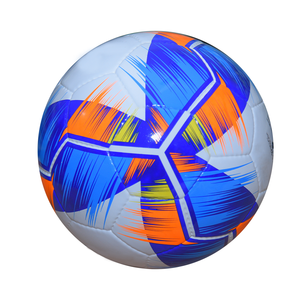 Ballon de football de sport de compétition et d'entraînement, tout temps, multicolore, style logo, en PVC/PU/TPU, cousu à la main, avec chambre à air - Product Image 2