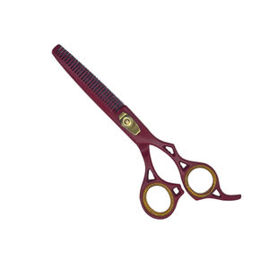 Ciseaux amincissants de coupe de cheveux de couleur marron pour des ciseaux de coiffure de salon de beauté ciseaux amincissants de cheveux en acier en métal - Product Image 1