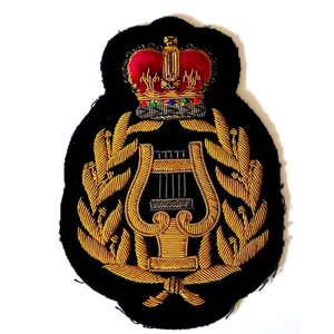 Bullion Wire Hand Embroidered Blazer badge Crest <b>Sew</b> on Custom Embroidered Fabric Logo Badge - Product Image 3