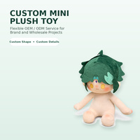Poupée en peluche personnalisée de 10 cm, verte, avec cheveux, figurine mignonne, mini-figurine en peluche, conception OEM ODM pour cadeaux en gros