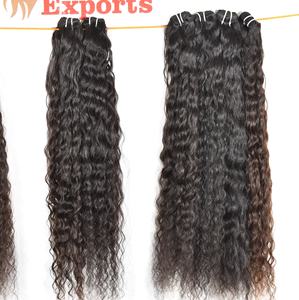 100% cuticules alignées paquets naturels vierges bruts noirs bouclés vendeurs soyeux Temple extensions de cheveux indiens humains - Product Image 5