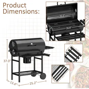 Hoch leistungs grill Grill Barrel Barbecue Raucher Öl trommel Holzkohle Grill Grill Offset Raucher Mit Doppel grill