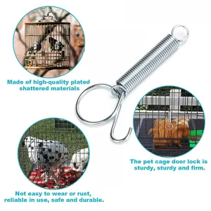 Kait kait pegas untuk kandang pegas logam jari pegas kait pintu pegas untuk memperbaiki kelinci burung anjing kucing burung beo hewan kecil