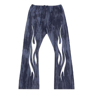 Pantalones acampanados apilados para hombre de felpa francesa, pantalones de chándal holgados con serigrafía de algodón 100% de peso pesado para hombre - Product Image 6