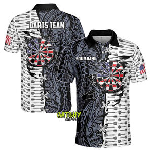Polos unisexes à sublimation personnalisée, design gratuit, vêtements de sport d'équipe pour adultes imprimés sur tissu en polyester - Product Image 4