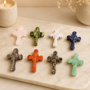 Cruz Tallada en Piedra Preciosa, Figura Religiosa de Cristal Natural para Decoración del Hogar Cristiano, Espacio de Meditación <span class=keywords><strong>y</strong></span> Regalo Significativo - Product Image 2
