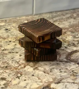 Juego de Posavasos de Madera Hechos a Mano, Diseño Nuevo, con Soporte, Grosor de 10 mm, para Uso en el Hogar, Cocina y Restaurante - Product Image 4