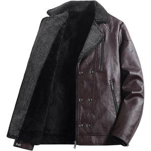 Chaqueta de Cuero de Gamuza de Lujo para Hombre con Cuello de Borrego y Forro Aislante - Product Image 4