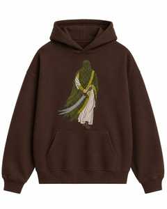 เสื้อฮู้ดโอเวอร์ไซส์ลายกราฟิกนักรบสำหรับทุกเพศ – เสื้อฮู้ดคลาสสิกโอเวอร์ไซส์ผ้าฝ้ายฟลีซพรีเมียมสำหรับทุกเพศ - Product Image 2
