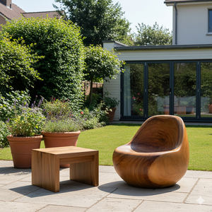 Luxury Handcrafted Solid Wood Organic Modern <b>Lounge</b> <b>Chair</b> Sculptural Statement Seating Living Room Apartment Villa Hotel - Product Image 5