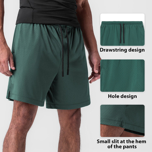 Pantalones cortos deportivos para hombre, de secado rápido, transpirables, de poliéster, diseño informal Con agujeros para el verano, novedad, Popular Plus Active Bottoms, envío DDP - Product Image 3