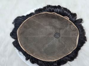 Perruque 100% cheveux humains indiens Remy toupet avec dentelle complète de 6 "12" pour hommes - Product Image 5