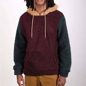 Contraste Sherpa doublé pull à capuche hommes hiver chaud polaire veste doux épais sweat à capuche décontracté vêtements de plein air haut à capuche - Product Image 5