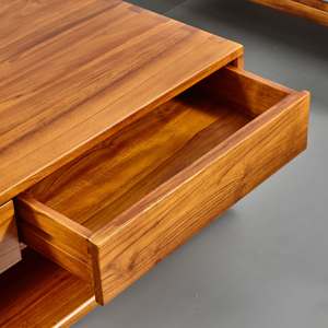 Mesa de Centro Rectangular de Teca Sostenible de Estilo Clásico Moderno y Simple para Sala de Estar, Muebles para el Hogar - Product Image 3