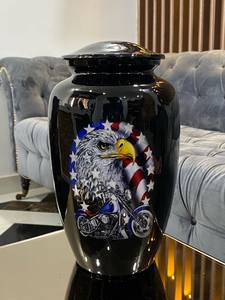 Urne de crémation en émail haute impression personnalisée nouveau Style américain adultes urnes de crémation pièce maîtresse pour la décoration de la maison - Product Image 2