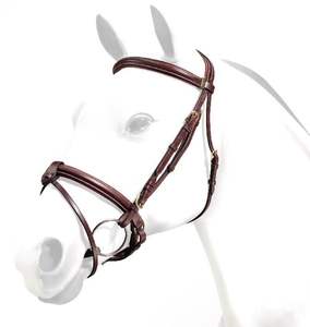 Horse Ergonomic Flash Brida, Black, Havana, Alta Calidad Horse Snaffle Leather Brida En Black - Product Image 4