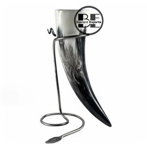 Logotipo personalizable 2026, soporte de cuerno de buey de vaca, cuerno para beber Real 100%, hierro tallado, animales ecológicos, recuerdos religiosos, 300-400ml - Product Image 1