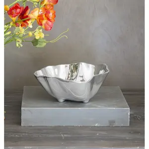 Tazón de Metal de Lujo, Decoración Moderna para el Hogar, Tendencia para Sala de Estar, Regalo de Exportación, Tazón Texturizado Chapado en Oro, Seguro - Product Image 1