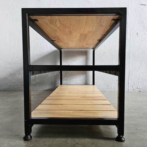 KG68059 Modern 3-Tier <b>Shoe</b> Rack Iron Frame with Detachable Rubber Wood Fabric <b>Shoe</b> Organizer for Living Room Clothing <b>Storage</b> - Product Image 5