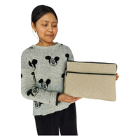 Housse d'ordinateur portable moderne, élégante et de qualité supérieure, fabriquée à la main, en toile de coton écologique, avec fermeture éclair, légère et durable