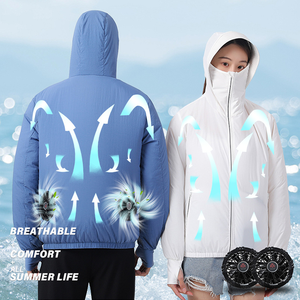 Wholesale <b>Summer</b> Fan Cooling <b>Jacket</b> for Outdoor Cooling Vest <b>Men</b> Women Fans <b>Jacket</b> Sunscreen Clothing - Product Image 2