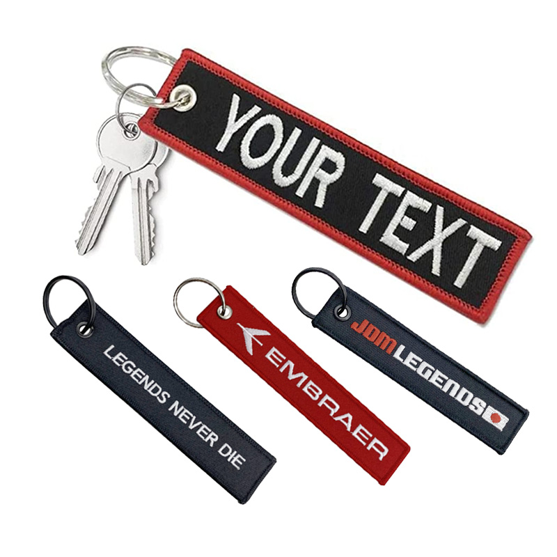 Custom Embroidered Fabric Keychain-Custom Made Key Tag With Embroidery