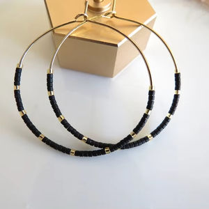 Boho ต่างหูลูกปัดด้วยการออกแบบสีฟ้าครามแอนดี้ cascading Fringe, เครื่องประดับของขวัญที่ไม่ซ้ำกัน - Product Image 1