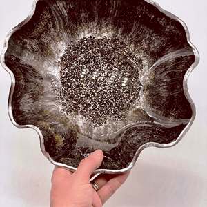 Cuencos para Servir de Resina Azul y Blanco con Dos Compartimentos, Hechos a Mano, Pulidos, Ecológicos, de Origen Indio, Aptos para Lavavajillas, Diseño Moderno para Fiestas - Product Image 5