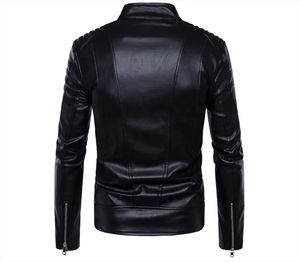 Veste en cuir vintage décontractée de nouvelle conception en gros personnalisée pour hommes, tenue de printemps, design de veste en cuir de motard avec poche - Product Image 3