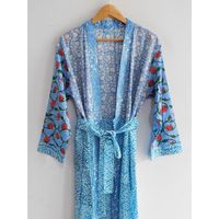 Vestido de verano de dama de honor, Kimono largo de algodón para mujer, bata de baño