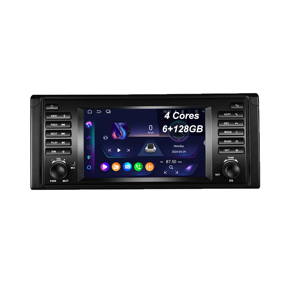 BG Factory 7 pouces Android 13 ultra-mince 4 cœurs (6 + 128 Go) autoradio pour BMW E39 série 5 sans fil Carplay 4G Wifi BT5.0 GPS nav