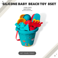 Ensemble de jouets de plage éducatifs en silicone, best-seller, pour enfants de 2 à 4 ans et de 5 à 7 ans, unisexe, avec logo personnalisable