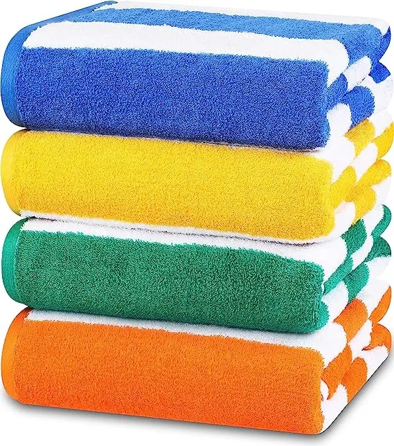 Serviette de piscine de plage surdimensionnée Avior coton moelleux épais 30x60 pouces serviettes de piscine rayées grande serviette de bain Cabana d'été pour adulte