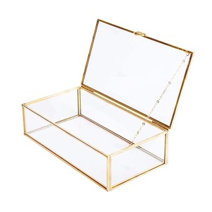 Jewelry Box With Designer <b>Glass</b> Top <b>for</b> Women Jewelry and Accessories Factory Hot Sale Latest Metal <b>Framed</b> <b>Glass</b> Box - Product Image 2