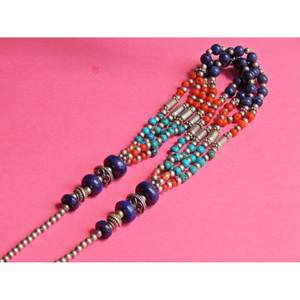 Collier multi-perles véritable Lapis Lazuli Coral Turquoise Bijoux en pierres naturelles faites à la main en argent sterling - Product Image 4