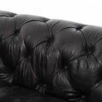 Modernes Konvertierbares 3-Sitzer Chesterfield-Sofa aus Echtleder mit Holzrahmen Luxuriöse Wohnzimmermöbel für Schulen