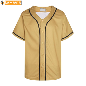 Uniformes de ropa de béisbol SAMAVIA, camiseta de béisbol abotonada RTS para hombres, uniforme de equipo personalizado, diseño de punto completo - Product Image 1
