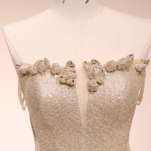 <span class=keywords><strong>Robe</strong></span> <span class=keywords><strong>de</strong></span> soirée élégante dorée scintillante, style fourreau drapé à taille basque, pour mère <span class=keywords><strong>de</strong></span> <span class=keywords><strong>la</strong></span> mariée, vente en gros - Product Image 4