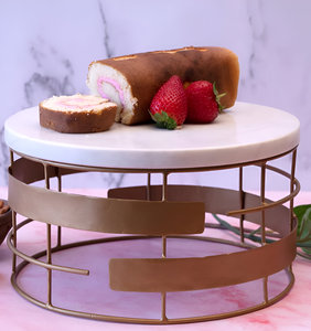 Gran oferta, soporte de pastel de Metal con tapa de mármol, exhibición de postres resistente y elegante para bodas, fiestas, eventos, restaurante - Product Image 2